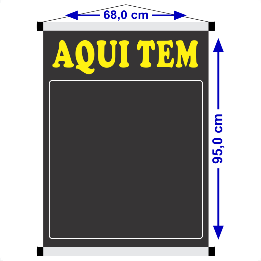 Banner Quadro Negro Aqui Tem, Banner Lousa Grande Reutilizáv