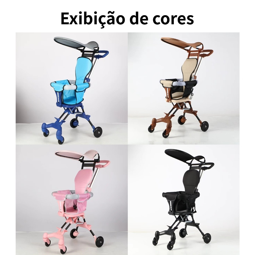 Carrinho de Bebê Leve Dobrável Portátil com Proteção Solar e Segurança ...