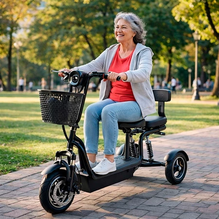 Triciclo Elétrico Adulto 500w 3 Rodas para 02 Pessoas 30Km/h Grande Autonomia