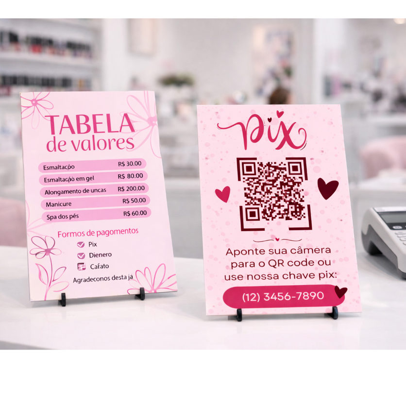 Kit 2 Placas MDF Personalizadas – Tabela de Preços + Pague c