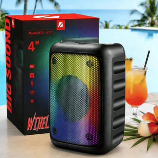 Caixa de Som Bluetooth Portátil Potente À Prova d’Água IPX6 USB LED RGB FM para Exteriores e Festa em Oferta na Shopee
