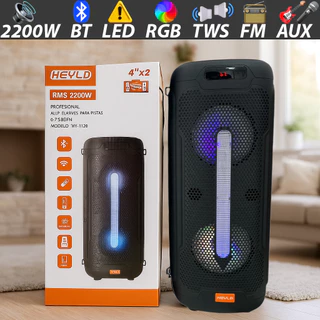 Caixa de Som Bluetooth Portátil Potente com Controle/LED RGB/Rádio FM/USB/Cartão HY-1120 em Oferta na Shopee