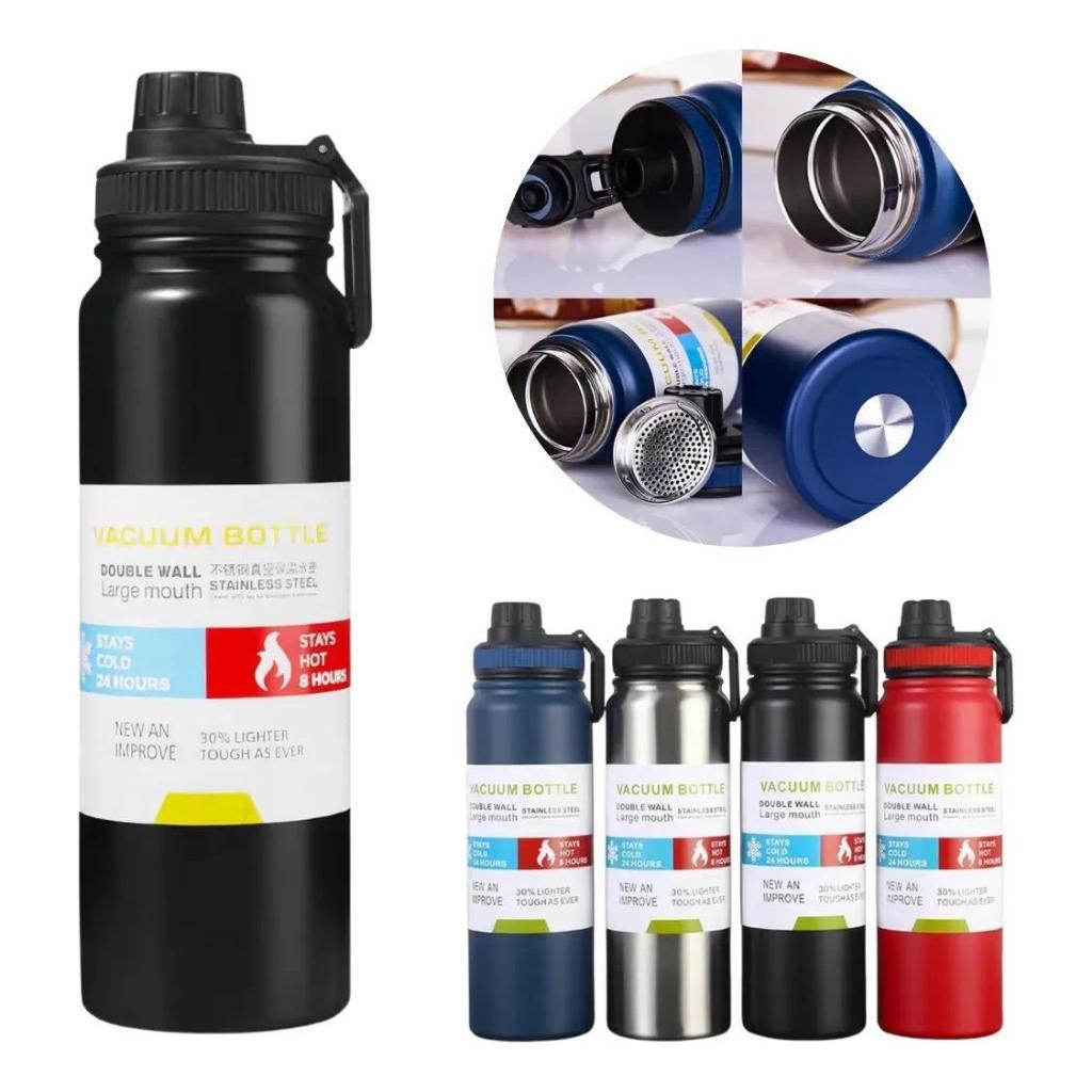 GARRAFA ÁGUA TÉRMICA 800ML INOX QUENTE E FRIA IDEAL PARA ACADEMIA ...