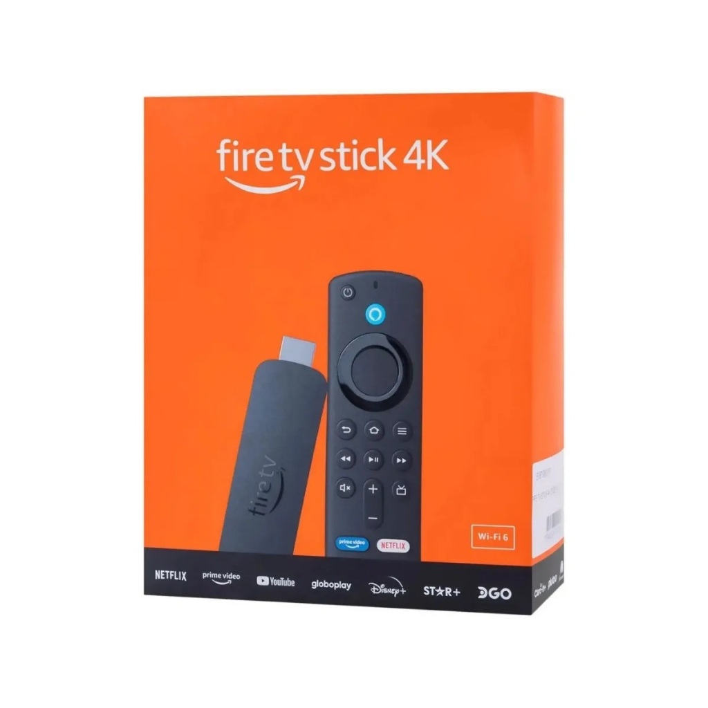 Amazon Fire TV Stick 4K Wi-fi 6 Alexa Comando de Voz Original Com Dolby ...