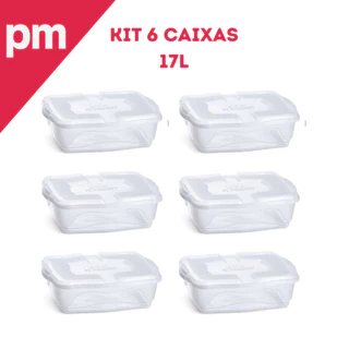 Kit 6 Caixas Organizadoras 17 Litros Com Trava Transparente em Oferta na Shopee