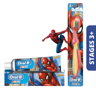 Kit Higiene Oral Infantil Homem Aranha | Oral-B | 1 Escova + 1 Creme Dental - CORES SORTIDAS em Oferta na Shopee