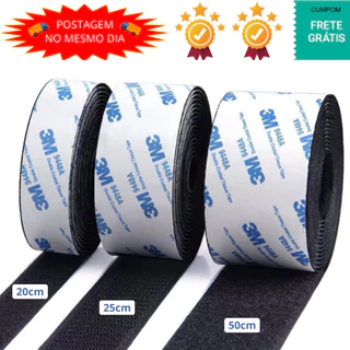 Velcro Adesivo Fita Autoadesiva 20, 25 e 50mm Organizador de Cabos, Tela mosquiteira, Pendurar Controle