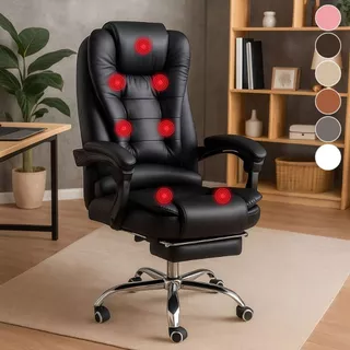 Cadeira Presidente Escritório Massageadora Com 7 Pontos de Massagem E Apoio Pés em Oferta na Shopee