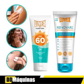 Kit Protetor Solar Uva Uvb Fator 60 + Creme Regenerador para Proteção da Pele 100g - Luvex em Oferta na Shopee