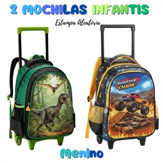 Kit 2 Mochilas Grandes Masculina Com Rodinha - Volta às Aulas | Aleatórias em Oferta na Shopee