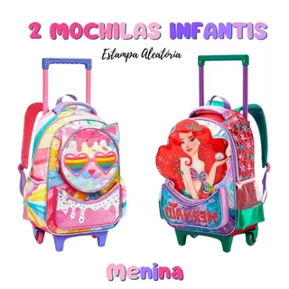 Kit 2 Mochilas Grandes Feminino Com Rodinha - Volta às Aulas | Aleatórias em Oferta na Shopee