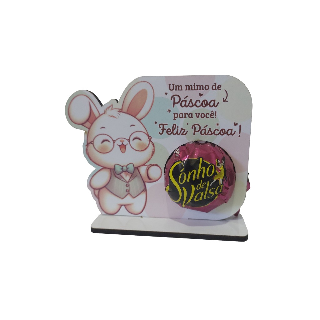 Kit porta bombom coelho da Páscoa 9cm Mdf 3mm adesivado Lembrancinha 20/30/40/50 ou 100 unidades