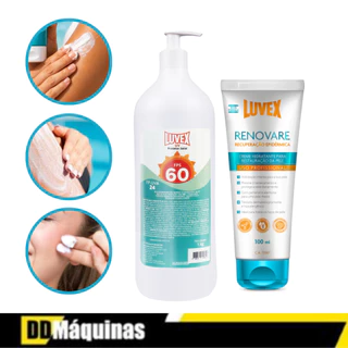 Kit Protetor Solar Uva Uvb Fator 60  1kg + Creme Regenerador para Proteção da Pele 100g - Luvex em Oferta na Shopee