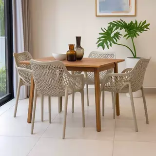 Kit 4 Cadeiras Poltrona Suits Nude Sala Jantar Área Gourmet Sorveteria Restaurante Cozinha Externa em Oferta na Shopee