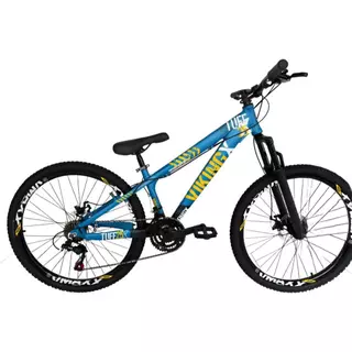 Bicicleta Vikingx azul com amarelo TUFF25 Vmaxx Aro 26 Cambios Importados 21V LANÇAMENTO em Oferta na Shopee