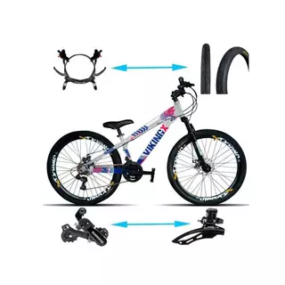 Bicicleta Viking Aro 26 TuffX25/30 Vmaxx Freio Hidráulico 21V Prata Azul em Oferta na Shopee