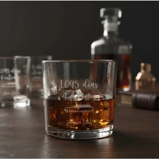 Copo para Whisky em vidro Personalizado Jateado à Laser