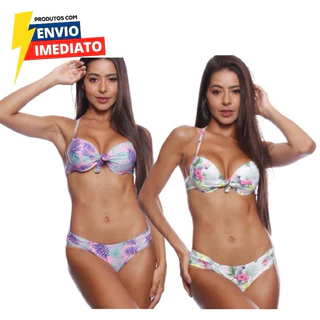 Biquíni Hot Pants Alça Fina Cintura Alta Com Bojo Moda Praia Blogueira em Oferta na Shopee