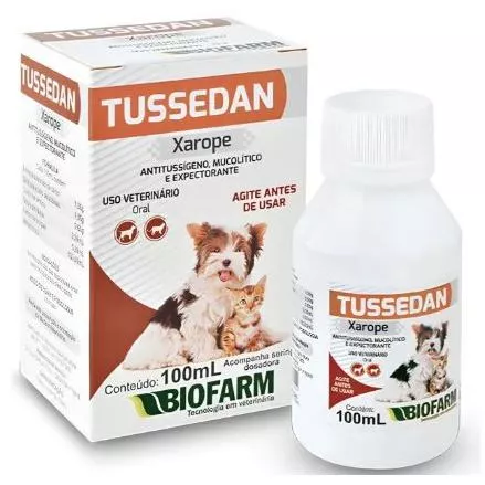 Tussedan Xarope Para tosse de Cães e Gatos 100ml Biofarm