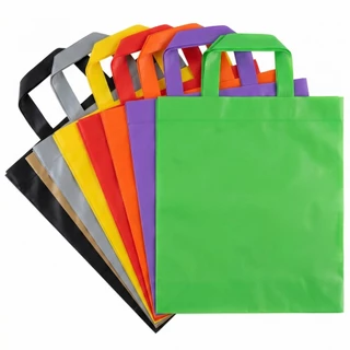 25/50/100 Sacola Plástica Alça Fita 30x45 Lisa Kit Serigrafada Tratada em Silk