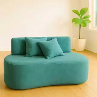 Sofá  2 Lugares 1 Metro Com   02 Almofadas Recepção Hall  Closet Tecido Suede Visammer em Oferta na Shopee