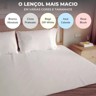 Jogo de Lençol 3 peças 500 Fios Macio Cama Solteiro Casal Queen King Micro Percal Penteado Acetinado em Oferta na Shopee