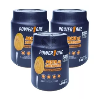 Kit 3 Pasta de Amendoim Integral Tradicional POWER ONE 1KG 1,005 PowerOne Combo Power One Pastas