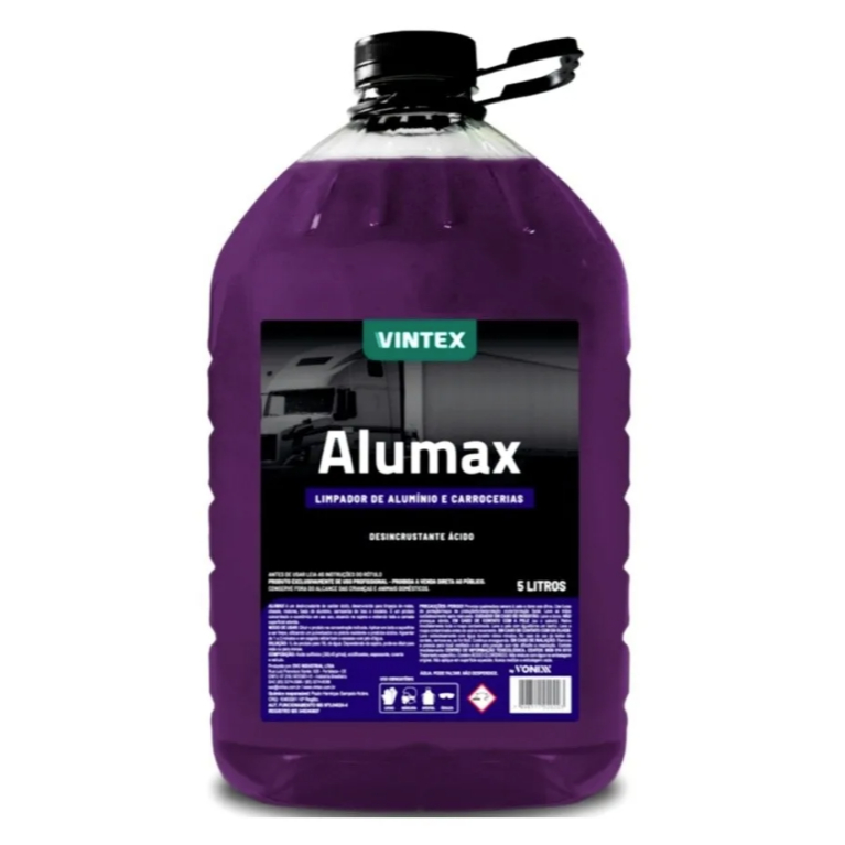 Alumax Vintex/Vonixx 5 Litros Limpa Alumínio Baú Caminhão Aro Chassis Carrocerias de Inox e Madeira