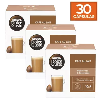 Kit 30 Cápsulas Dolce Gusto Sabor Café Au Lait em Oferta na Shopee