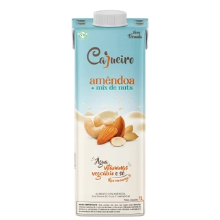 Leite Vegetal Amêndoa + Mix de Nuts 1L - Cajueiro em Oferta na Shopee