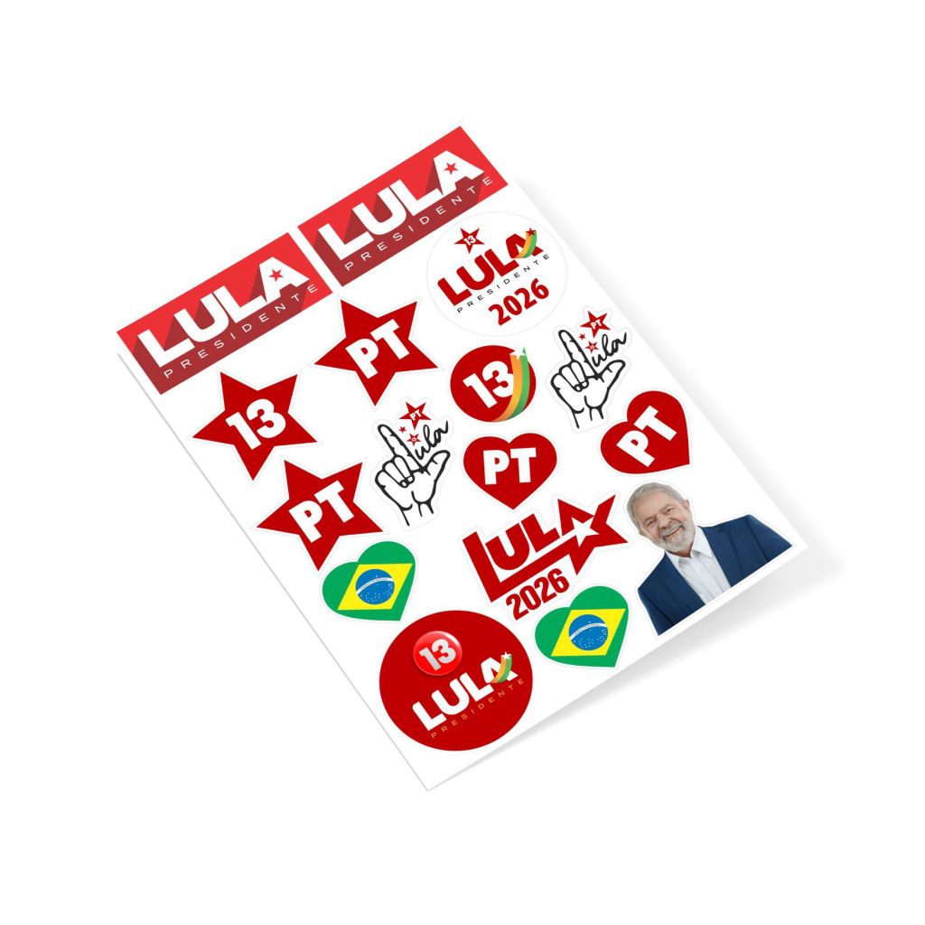 Kit Adesivos Lula 2026 Carro Moto Capacete Eleições | Shopee Brasil
