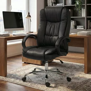 Cadeira Presidente Executiva De Escritório Com Relax Couro PU Ergonômica Office em Oferta na Shopee