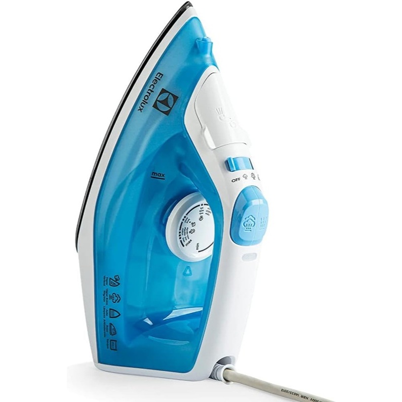 Ferro de Passar Roupas a Vapor e a Seco Electrolux SIE60 1500W 220V Base Antiaderente Vapor Vertical Antigotas Azul