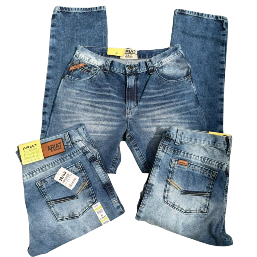 Calça Country Da Ariatt Masculina Bordada 100% Algodão Jeans Grosso ...
