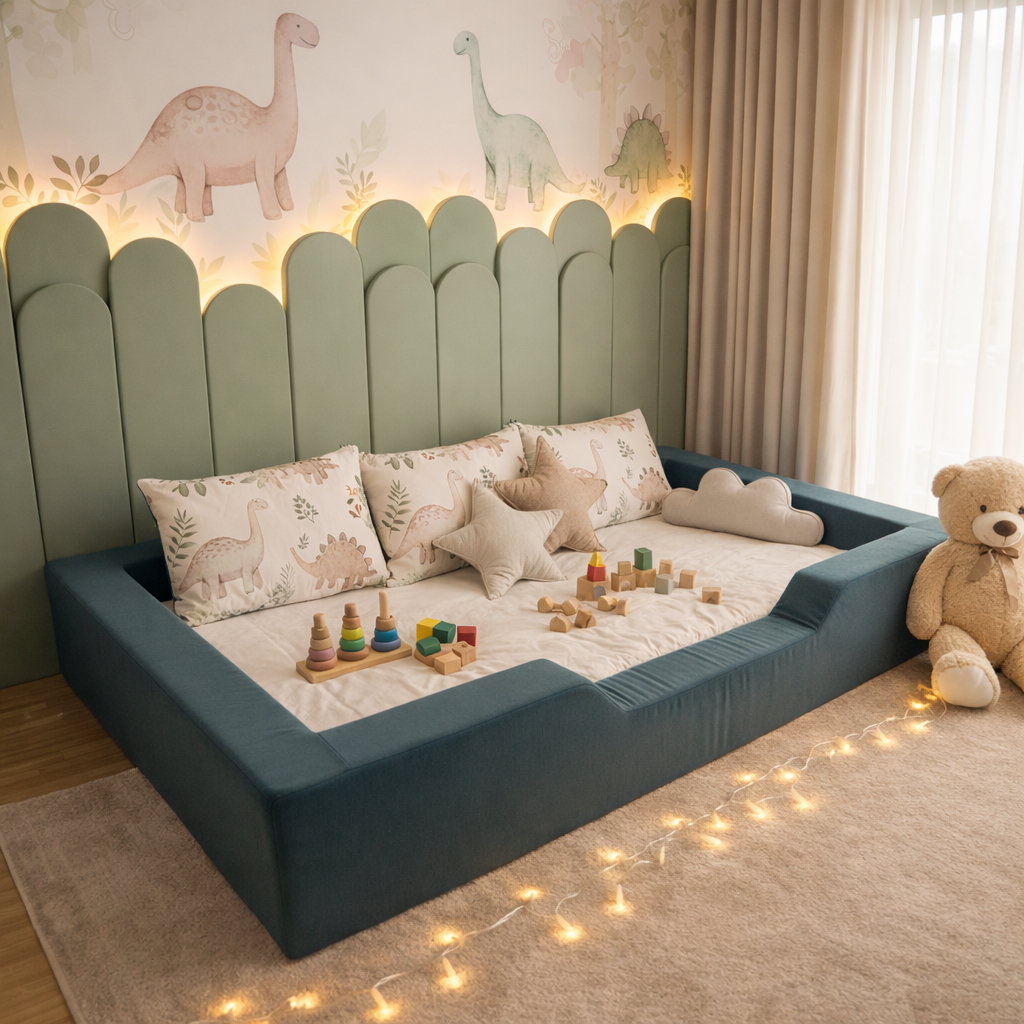 Cama Infantil Montessoriana De Solteiro 100% Em Espuma, Estrutura ...