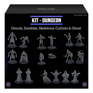 Kit 18 Miniaturas dungeons and dragons D&D - Caverna dos mortos vivos