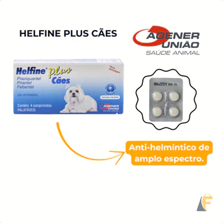 Vermífugo Helfine Plus Cães 4 Comprimidos Agener União em Oferta na Shopee