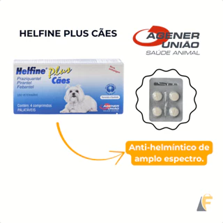 Vermífugo Helfine Plus Cães 4 Comprimidos Agener União em Oferta na Shopee