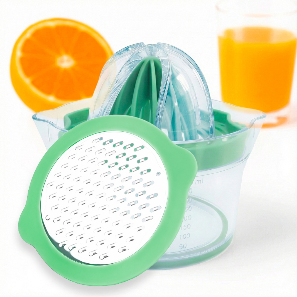 Espremedor De Frutas Manual 400ml Ralador 4 em 1 Profissiona