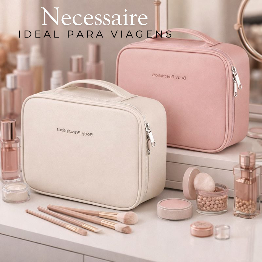 Necessaire de Viagem Feminina com Zíper Capacidade Ampla Estilo Sofisticado Impermeável