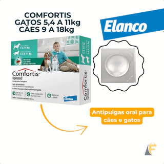 Comfortis Antipulgas Cães 9 A 18kg E Gatos De 5,4 A 11kg Verde Elanco 560mg Proteção de 30 Dias em Oferta na Shopee