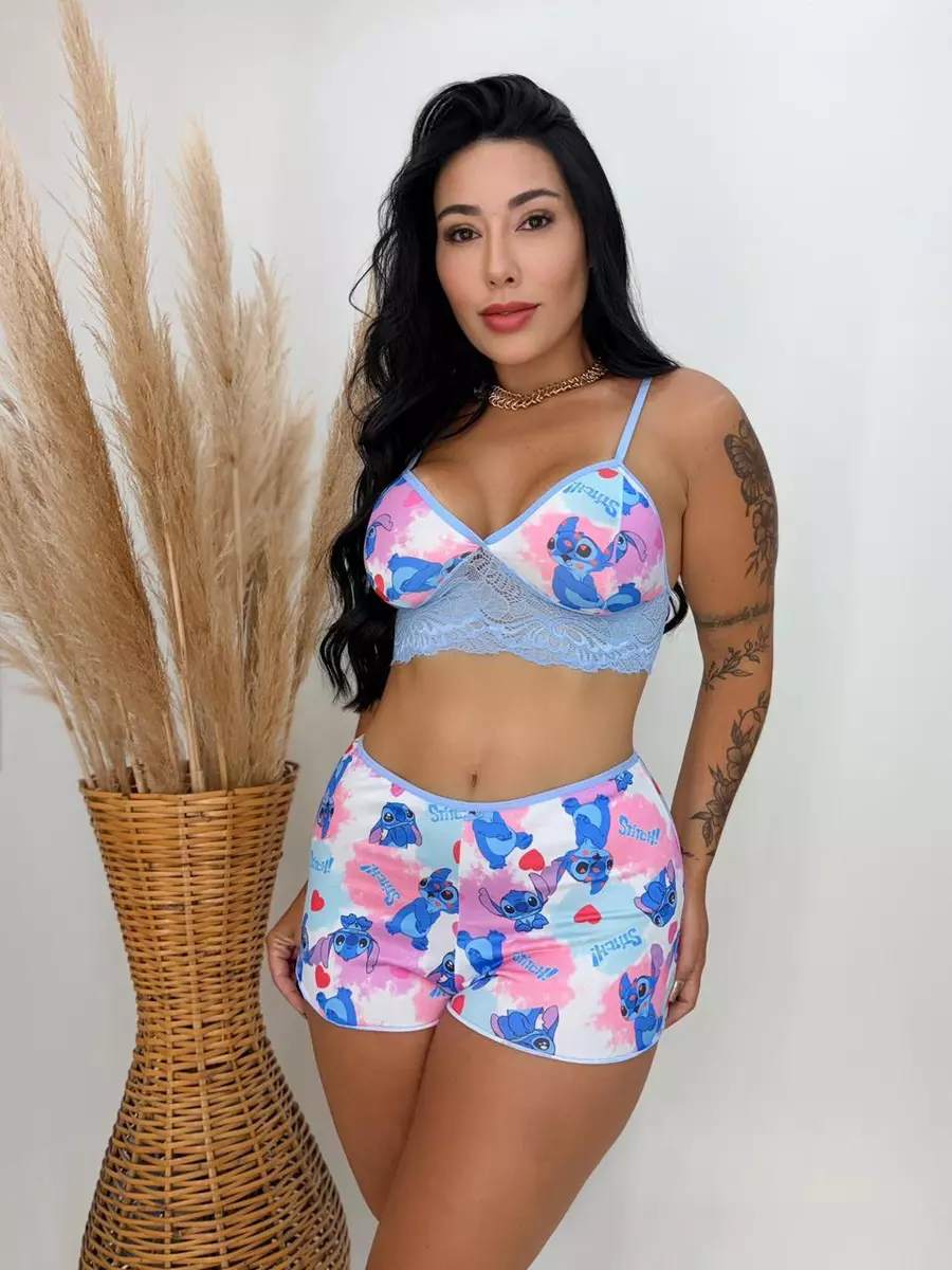 Baby Doll Feminino Estampado Top Doll em Suede com Cropped e Detalhes em Renda - foto 3