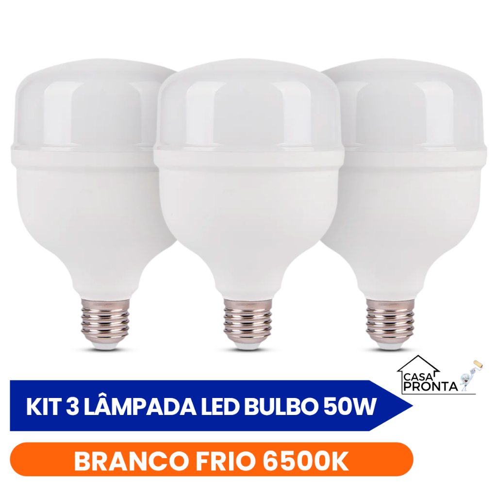 LEDライト　EF-1950-50W 3個セット Kit 3 Lâmpada Led 50W Alta Potencia Branco Frio 6500k | Shopee Brasil