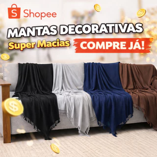 Manta 3,00M x 1,80M Sofá King Grande Grossa Decoração Sala Protetora Decorativa Colcha Coberta