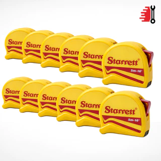 Kit 12 Trenas Starrett 5m Profissional Milímetros E Polegadas Fita De Aço Com Trava