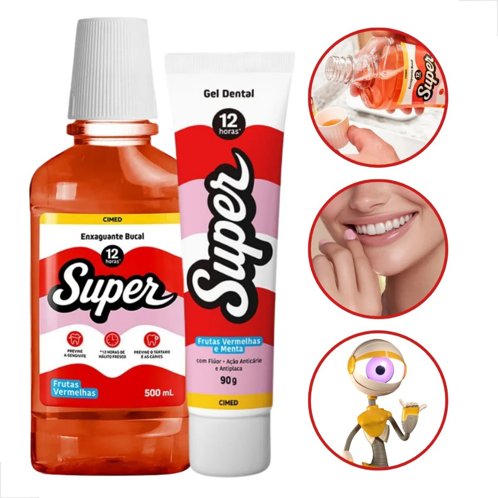 GEL DENTAL FRUTAS VERMELHAS E MENTA SUPER CIMED 90G