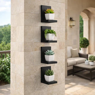 Kit Com 4 Nichos Prateleiras em L MDF Decorativo Para Plantas Suculentas em Oferta na Shopee
