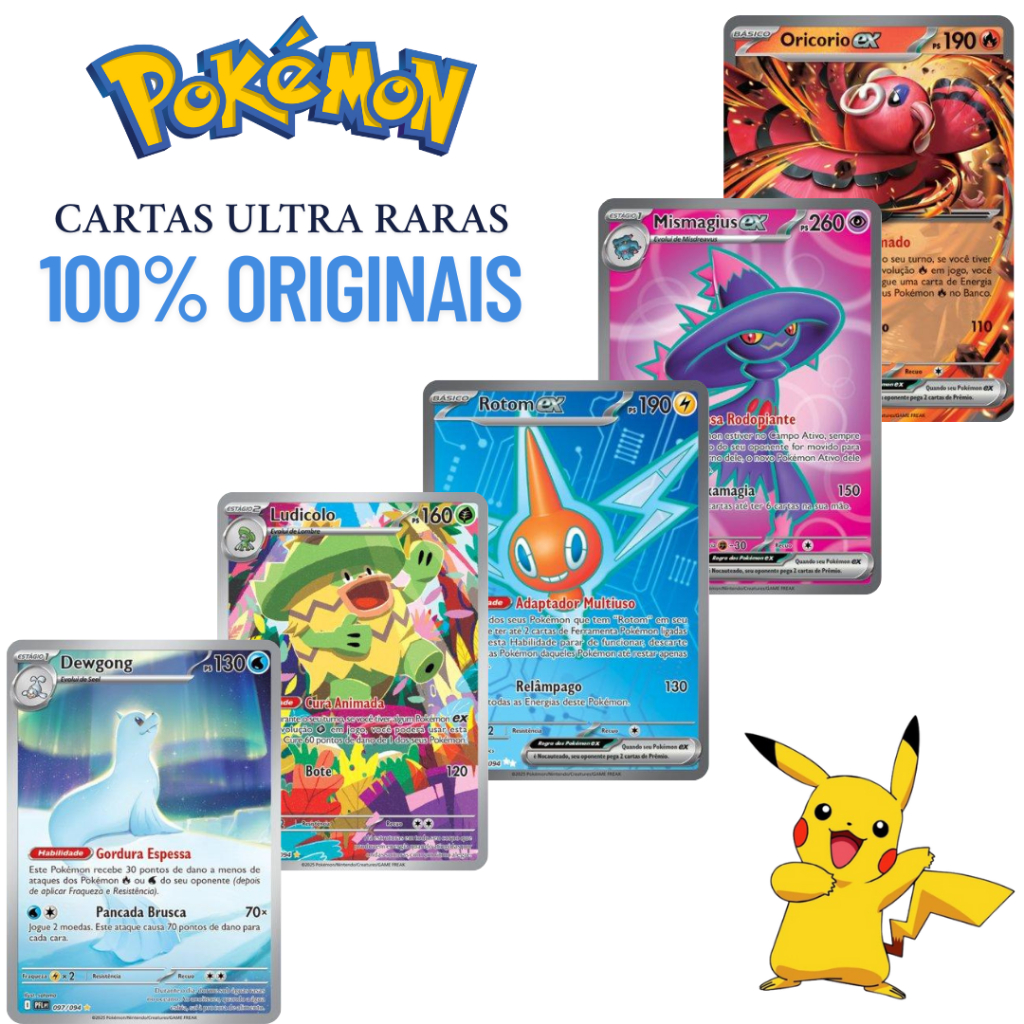 Cartas Pokémon ultra raras, ex, ilustração rara, full arte, shiny ...