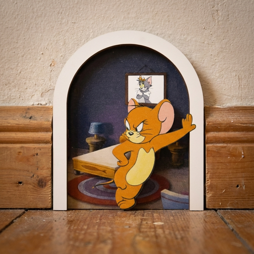 Quadro 3D Portinha do Jerry em MDF – Decorativo Retrô