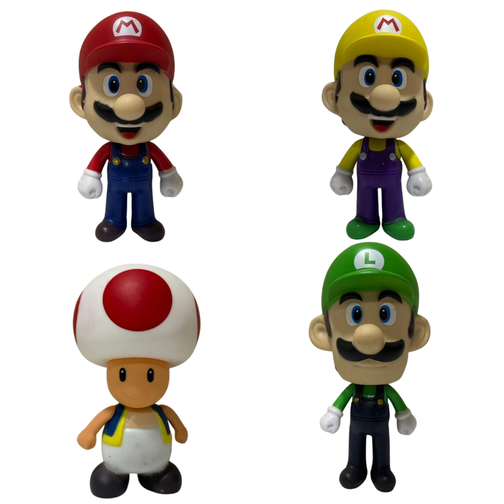 Bonecos colecionáveis Mario World - Mario, Toad, Luigi em Oferta na Shopee